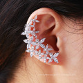 Silver Gold Flower Zircon Luxury Earring (28605)